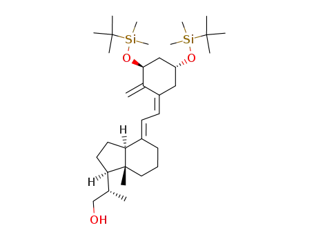 Molecular Structure of 114694-12-1 ((2s)-2-((3aS,7aR,E)-4-((E)-2-((3S,5R)-3,5-bis((tert-butyldimethylsilyl)oxy)-2-methylenecyclohexylidene)ethylidene)-7a-methyloctahydro-1H-inden-1-yl)propanal)