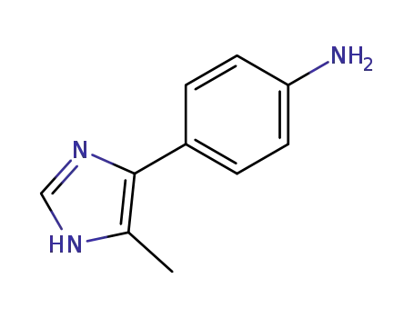 Molecular Structure of 75815-15-5 (Benzenamine, 4-(5-methyl-1H-imidazol-4-yl)-)