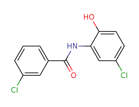 Molecular Structure of 31913-80-1 (Benzamide, 3-chloro-N-(5-chloro-2-hydroxyphenyl)-)