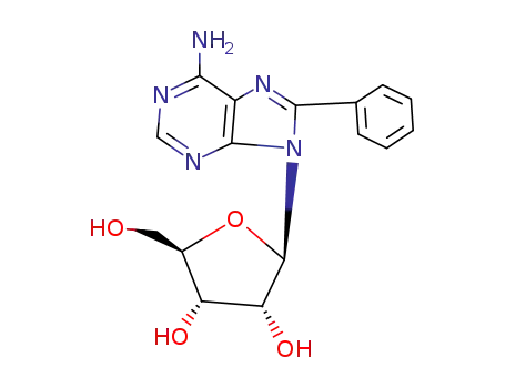 Molecular Structure of 73340-78-0 (9-pentofuranosyl-8-phenyl-9H-purin-6-amine)