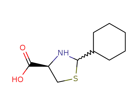 Molecular Structure of 56888-62-1 ((2RS,4R)-2-cyclohexylthiazolidine-4-carboxylic acid)