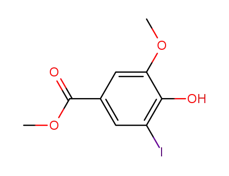 Molecular Structure of 281191-65-9 (4-HYDROXY-3-IODO-5-METHOXYBENZOIC ACID METHYL ESTER)