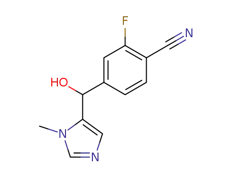 Molecular Structure of 222978-26-9 (Benzonitrile, 2-fluoro-4-[hydroxy(1-methyl-1H-imidazol-5-yl)methyl]-)