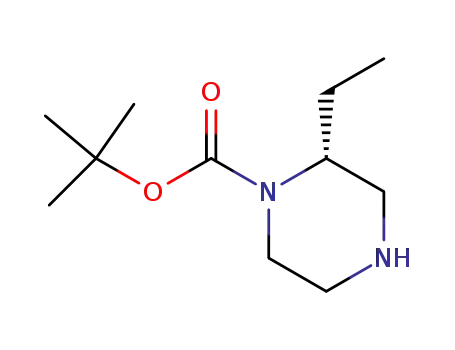 Molecular Structure of 393781-70-9 ((R)-1-Boc-2-ethylPiperazine)