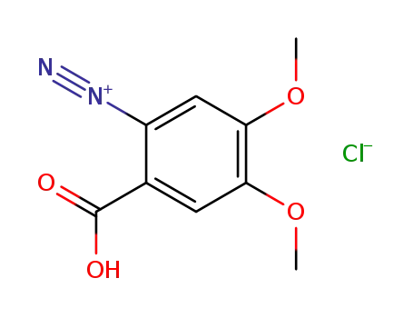Molecular Structure of 89847-72-3 (Benzenediazonium, 2-carboxy-4,5-dimethoxy-, chloride)