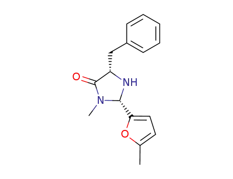 Molecular Structure of 415678-40-9 ((2S,5S)-5-Benzyl-3-methyl-2-(5-methyl-2-furyl)-4-imidazolidinone, 95%)