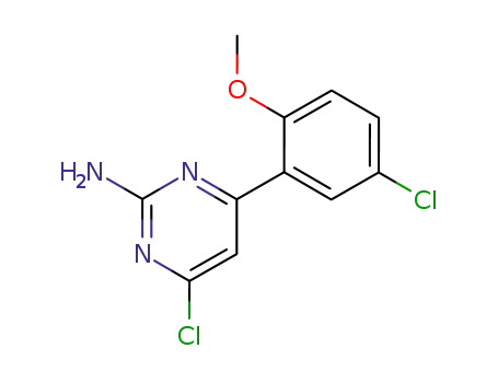 Molecular Structure of 774607-79-3 (2-Pyrimidinamine, 4-chloro-6-(5-chloro-2-methoxyphenyl)-)