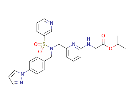 1187451-19-9,isopropyl 2-{[6-({N-[4-(1H-pyrazol-1-yl)benzyl]pyridine-3-sulfonamido}methyl)pyridin-2-yl]amino}acetate,isopropyl 2-{[6-({N-[4-(1H-pyrazol-1-yl)benzyl]pyridine-3-sulfonamido}methyl)pyridin-2-yl]amino}acetate