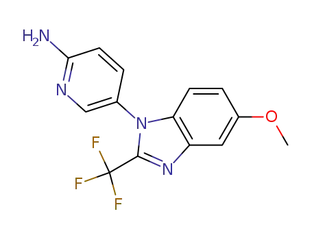 Molecular Structure of 951238-13-4 (2-Pyridinamine,5-[5-methoxy-2-(trifluoromethyl)-1H-benzimidazol-1-yl]-)