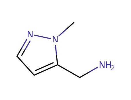 Molecular Structure of 863548-52-1 (5-(Aminomethyl)-1-methyl-1H-pyrazole 97%)
