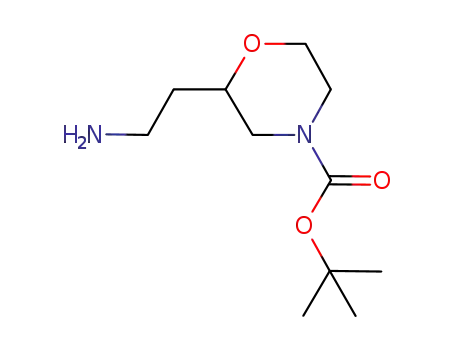 Molecular Structure of 259180-78-4 (tert-butyl 2-(2-aMinoethyl)Morpholine-4-
carboxylate)