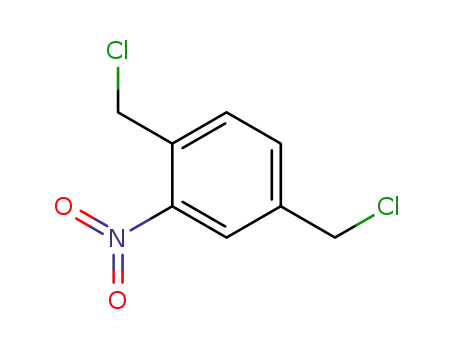Molecular Structure of 16255-50-8 (Benzene,1,4-bis(chloromethyl)-2-nitro-)