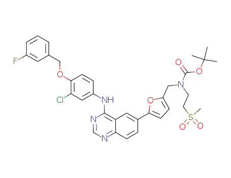 5-{4-[3-chloro-4-(3-fluorobenzyloxy)phenylamino]quinazolin-6-yl}furan-2-ylmethyl-(2-methanesulfonylethyl)carbamic acid tert-butyl ester