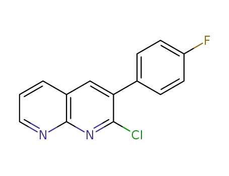 Molecular Structure of 1082429-86-4 (2-chloro-3-(4-fluorophenyl)-1,8-naphthyridine)