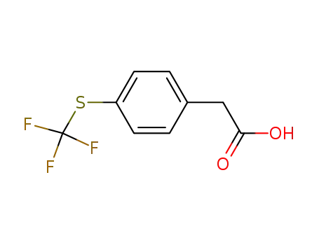 Molecular Structure of 243977-23-3 (4-(TRIFLUOROMETHYLTHIO)PHENYLACETIC ACID)