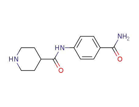 Molecular Structure of 609780-49-6 (4-(4-CARBAMOYL-PHENYLCARBAMOYL)-PIPERIDINE)