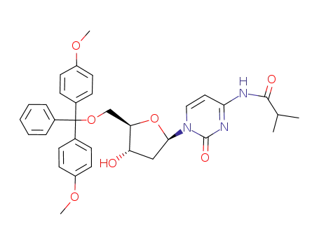 Molecular Structure of 100898-62-2 (5'-O-(4,4'-DIMETHOXYTRITYL)-N4-ISOBUTYRYL-2'-DEOXYCYTIDINE)