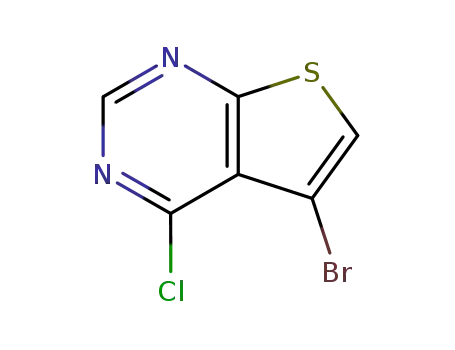 Molecular Structure of 814918-95-1 (5-bromo-4-chlorothieno[2,3-d]pyrimidine)
