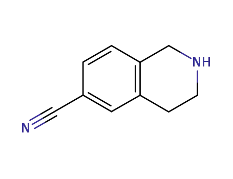 Molecular Structure of 166398-34-1 (1,2,3,4-Tetrahydroisoquinoline-6-carbonitrile)