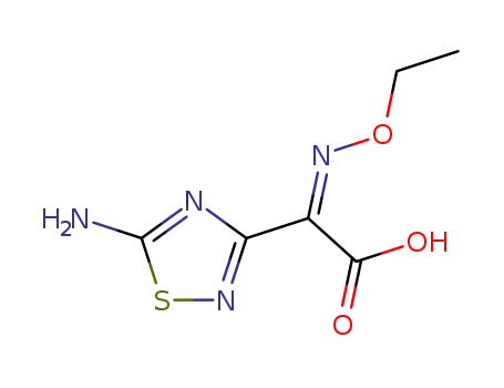 Molecular Structure of 75028-24-9 ((Z)-2-(5-AMino-1,2,4-thiadiazol-3-yl)-2-ethoxyiMinoacetic acid)