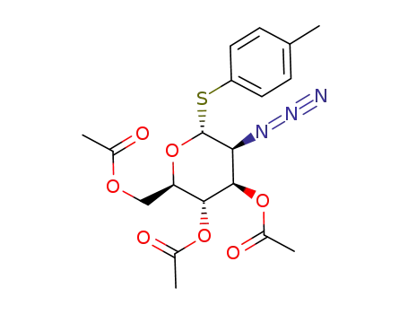 Molecular Structure of 765308-75-6 (p-methylphenyl 2-deoxy-2-azido-3,4,6-tri-O-acetyl-1-thio-D-mannopyranoside)