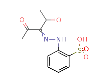 Molecular Structure of 100330-82-3 (Benzenesulfonic acid, 2-[(1-acetyl-2-oxopropylidene)hydrazino]-)