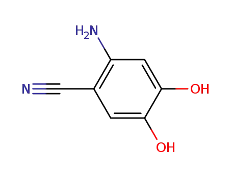 Molecular Structure of 114903-82-1 (Benzonitrile, 2-amino-4,5-dihydroxy- (9CI))