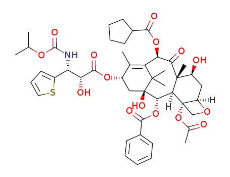2-Thiophenepropanoicacid, a-hydroxy-b-[[(1-methylethoxy)carbonyl]amino]-,(2aR,4S,4aS,6R,9S,11S,12S,12aR,12bS)-12b-(acetyloxy)-12-(benzoyloxy)-6-[(cyclopentylcarbonyl)oxy]-2a,3,4,4a,5,6,9,10,11,12,12a,