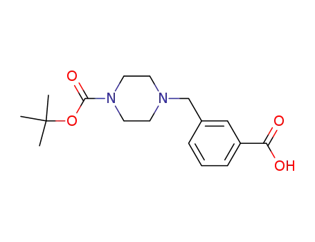 Molecular Structure of 500013-38-7 (3-[[4-(TERT-BUTOXYCARBONYL)PIPERAZIN-1-YL]METHYL]BENZOIC ACID)