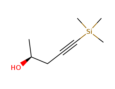 Molecular Structure of 103712-19-2 (4-Pentyn-2-ol, 5-(trimethylsilyl)-, (S)-)
