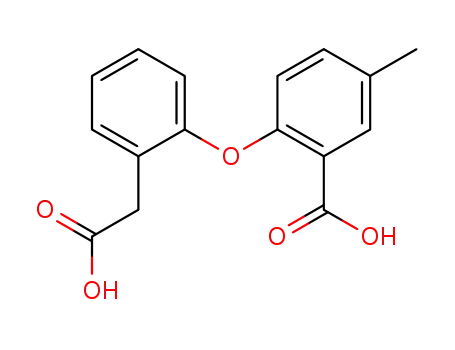 Molecular Structure of 117571-23-0 (2-<2-(carboxymethyl)phenoxy>-5-methylbenzoic acid)