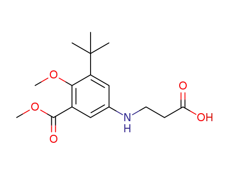 Molecular Structure of 1132941-85-5 (3-(3-tert-butyl-4-methoxy-5-(methoxycarbonyl)phenylamino)propanoic acid)