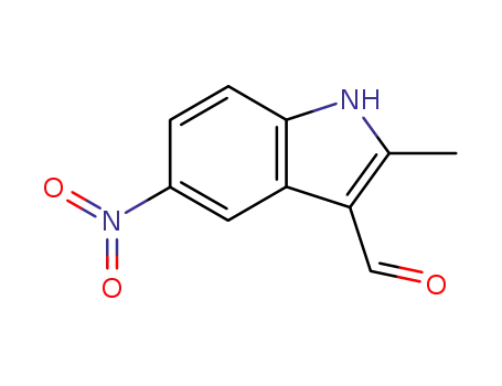 Molecular Structure of 3558-17-6 (2-METHYL-5-NITRO-1H-INDOLE-3-CARBALDEHYDE)