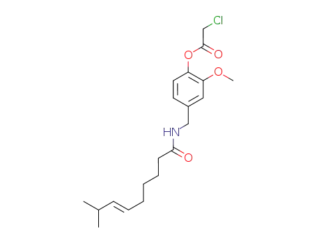 Molecular Structure of 1236876-87-1 ((E)-2-methoxy-4-((8-methylnon-6-enamido)methyl)phenyl 2-chloroacetate)
