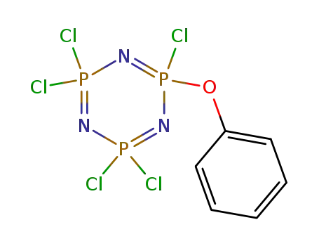 Molecular Structure of 3028-10-2 (2,2,4,4,6-pentachloro-6-phenoxy-1,3,5,2lambda~5~,4lambda~5~,6lambda~5~-triazatriphosphinine)
