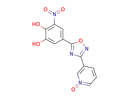 Molecular Structure of 923288-11-3 (1,2-Benzenediol, 3-nitro-5-[3-(1-oxido-3-pyridinyl)-1,2,4-oxadiazol-5-yl]-)