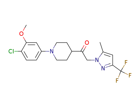 1-(1-(4-chloro-3-methoxyphenyl)piperidin-4-yl)-2-(5-methyl-3-(trifluoromethyl)-1H-pyrazol-1-yl)ethanone