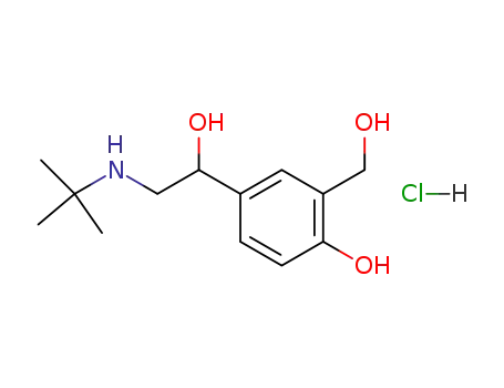Molecular Structure of 50293-90-8 (alfa1-[[1,1-Dimethylethylamino]methyl]-4-hydroxy-1-(S),3-benzene dimethanol Hydrochlorid)