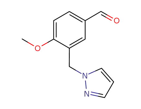 Molecular Structure of 436086-89-4 (4-METHOXY-3-PYRAZOL-1-YLMETHYL-BENZALDEHYDE)