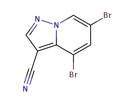 Molecular Structure of 2068065-63-2 (4,6-dibromopyrazolo[1,5-a]pyridine-3-carbonitrile)