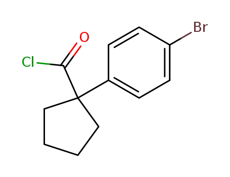 Molecular Structure of 143328-29-4 (Cyclopentanecarbonyl chloride, 1-(4-bromophenyl)-)