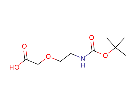 Molecular Structure of 142929-49-5 (Acetic acid, [2-[[(1,1-dimethylethoxy)carbonyl]amino]ethoxy]- (9CI))