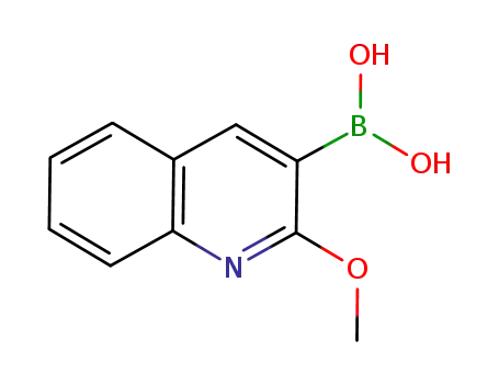 Molecular Structure of 886853-93-6 (2-Methoxyquinoline-3-boronic acid)
