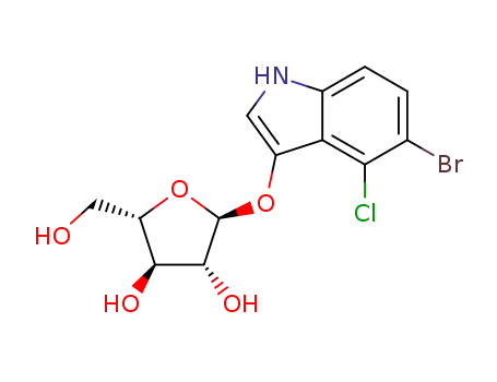 Molecular Structure of 518033-33-5 (5-BROMO-4-CHLORO-3-INDOXYL-BETA-D-RIBOFURANOSIDE)