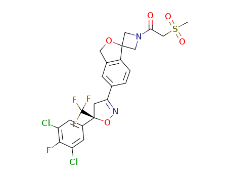 1-[6-[(5S)-5-(3,5-DICHLORO-4-FLUOROPHENYL)-5-(TRIFLUOROMETHYL)-4H-1,2-OXAZOL-3-YL]SPIRO[1H-2-BENZOFURAN-3,3'-AZETIDINE]-1'-YL]-2-METHYLSULFONYLETHANONE