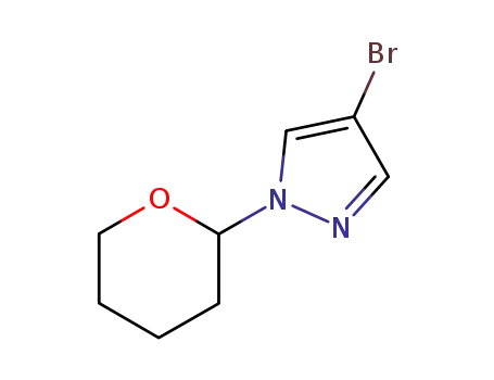 Molecular Structure of 82099-98-7 (4-Bromo-1-(tetrahydro-2H-pyran-2-yl)-1H-pyrazole)