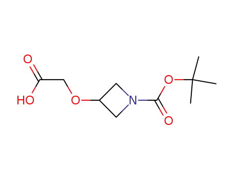 Molecular Structure of 889952-83-4 (3-CARBOXYMETHOXY-AZETIDINE-1-CARBOXYLIC ACID TERT-BUTYL ESTER)
