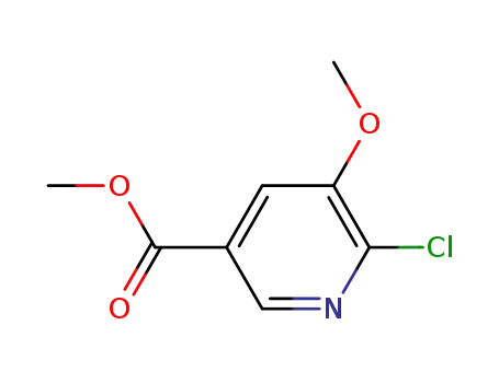 Molecular Structure of 915107-31-2 (6-Chloro-5-methoxy-nicotinic acid methyl ester)