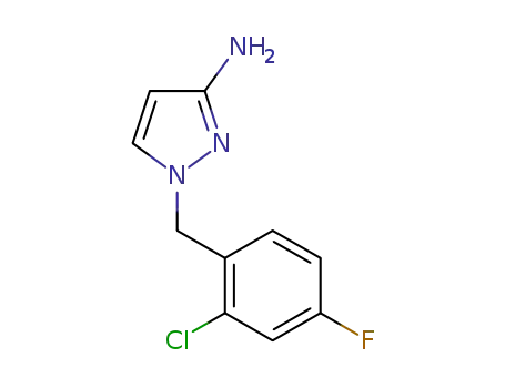 Molecular Structure of 1001757-50-1 (1-(2-Chloro-4-fluorobenzyl)pyrazol-3-ylamine)