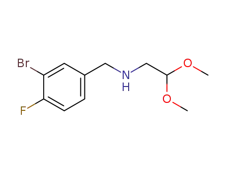 Molecular Structure of 1036712-61-4 (N-[(3-bromo-4-fluoro-phenyl)methyl]-2,2-dimethoxy-ethanamine)
